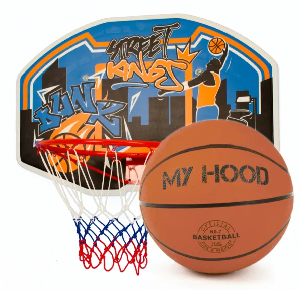 My Hood - Basketballkorb mit Platte - Inklusive Ball
